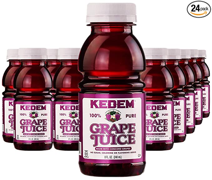 Kedem Concord Grape Juice, 8oz Plastic Bottle (24 Pack)