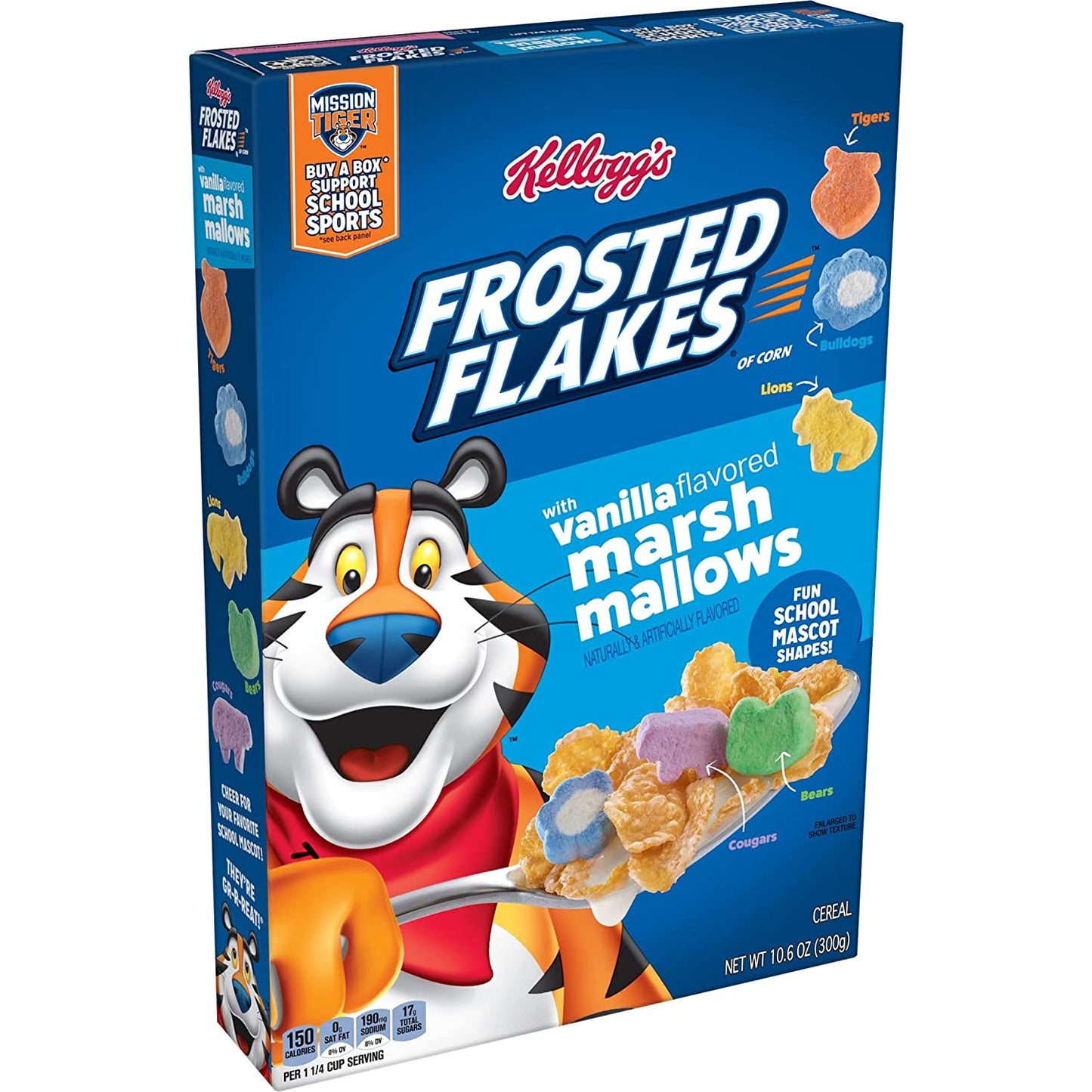 Kellogg's Frosted Flakes Cold Breakfast Cereal, 7 Vitamins and Minerals, Kids Snacks, Original with Vanilla Flavored Marshmallows (10 Boxes) Wholesale