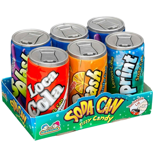 Kidsmania Soda Can Fizzy Candy (6 pack) – rarecandycanada