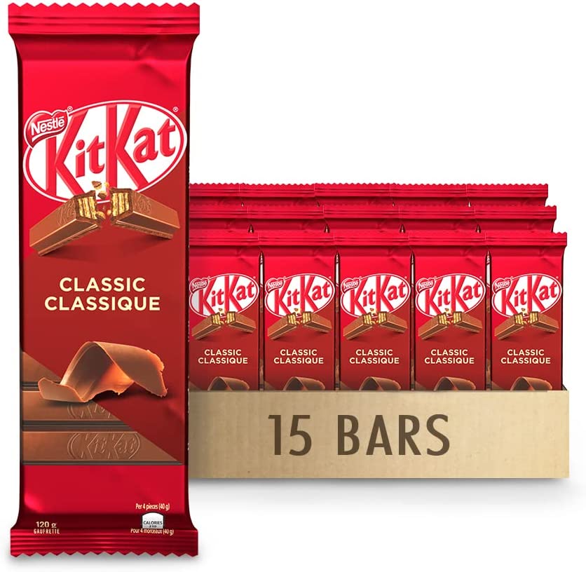 Kit Kat NESTLÉ KITKAT Classic Wafer Chocolate Bars, 120 g x 15 Bars