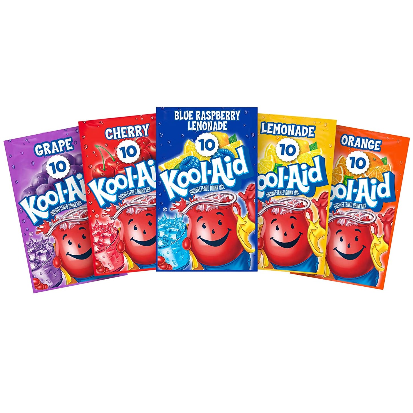 Kool-Aid Unsweetened Fruit Variety Zero Calories Powdered Drink Mix 50 Count Pitcher Packets