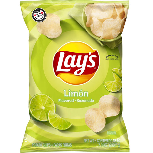 Lay's Limón Flavored Potato Chips - 219G - USA Import RARE