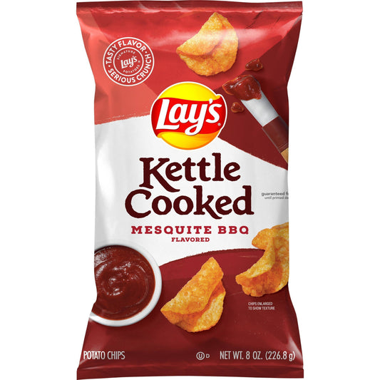 Lay's Mesquite BBQ Flavored Kettle Cooked Potato Chips - 8oz USA