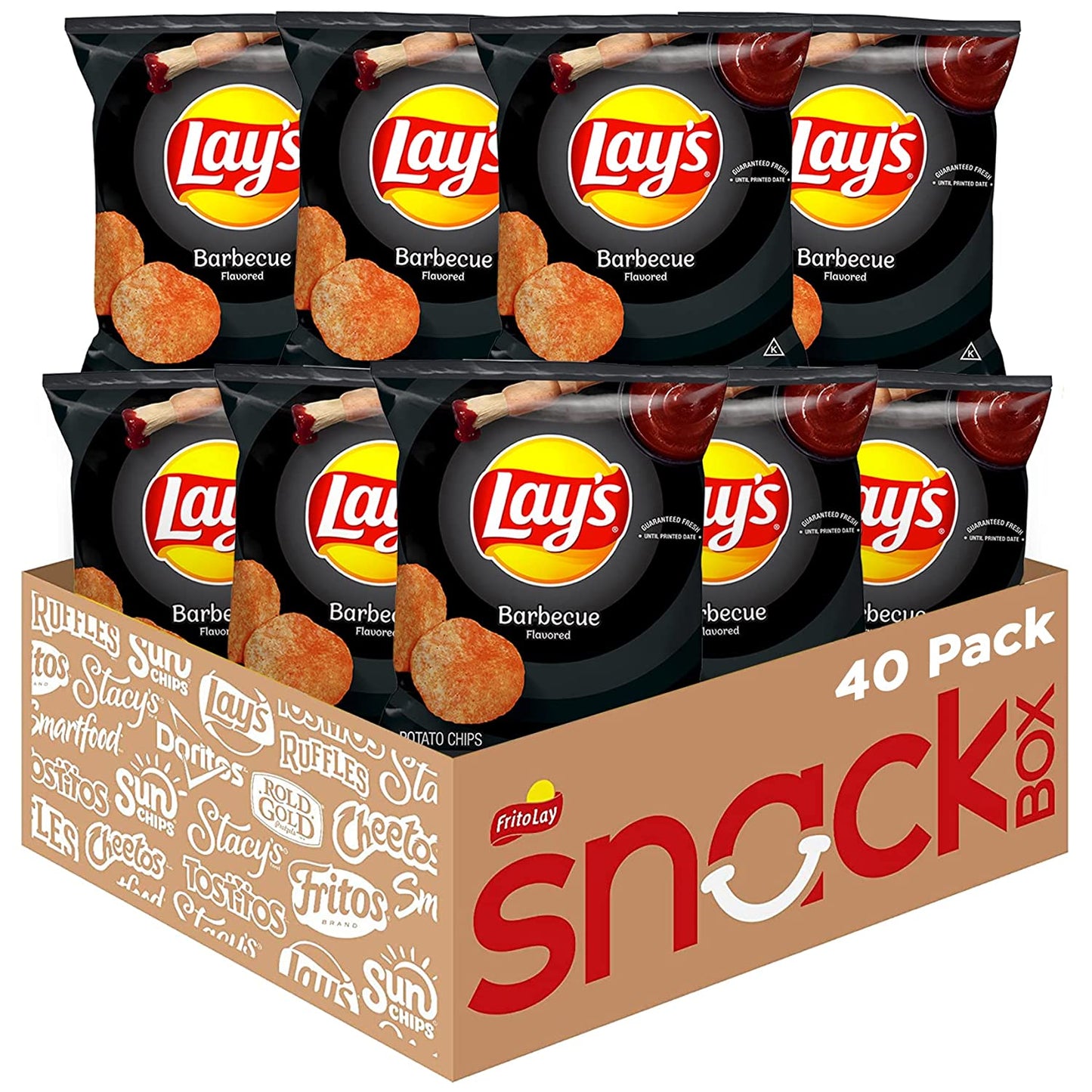 Lay's Potato Chips Barbecue Pack, 1 Ounce (Pack of 40)