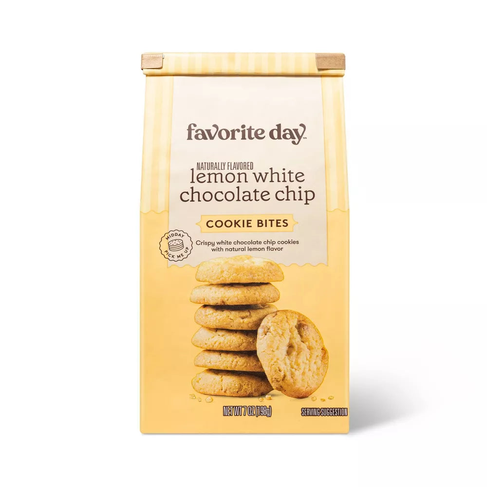 Lemon White Chocolate Chip Cookie Bites - 8oz - Favorite Day™