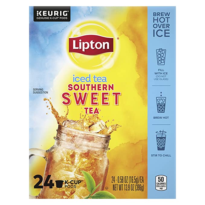 Lipton Iced Tea K-Cup Pods, Southern Sweet Black Tea, 24 Pods