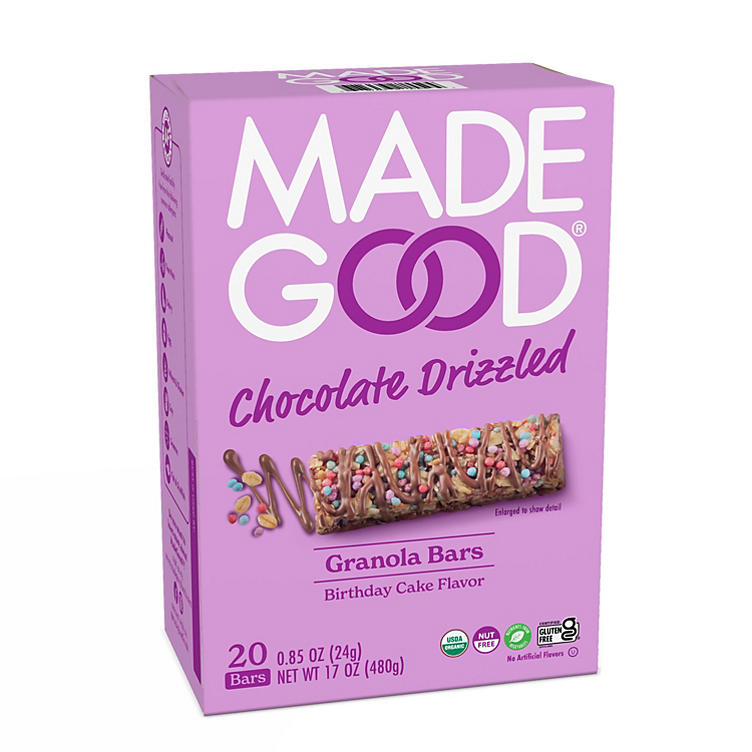 MadeGood Birthday Cake Drizzled Bars (0.85 oz., 20 pk.)