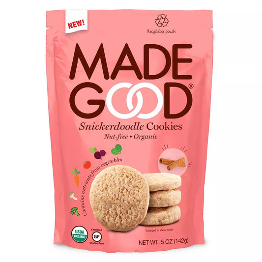 MadeGood Organic Vegan Gluten Free Snickerdoodle Cookies  - 5oz