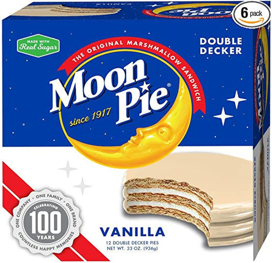 MoonPie Double Decker Vanilla Marshmallow Sandwich - 12Count Box
