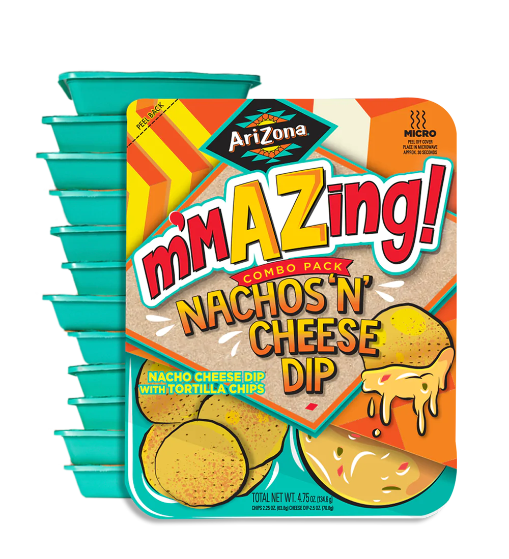 ARIZONA - NACHOS 'N' CHEESE DIP 4.75OZ TRAY CHIPS - 4.75OZ TRAY Combo Pack (12-PACK) - Wholesale