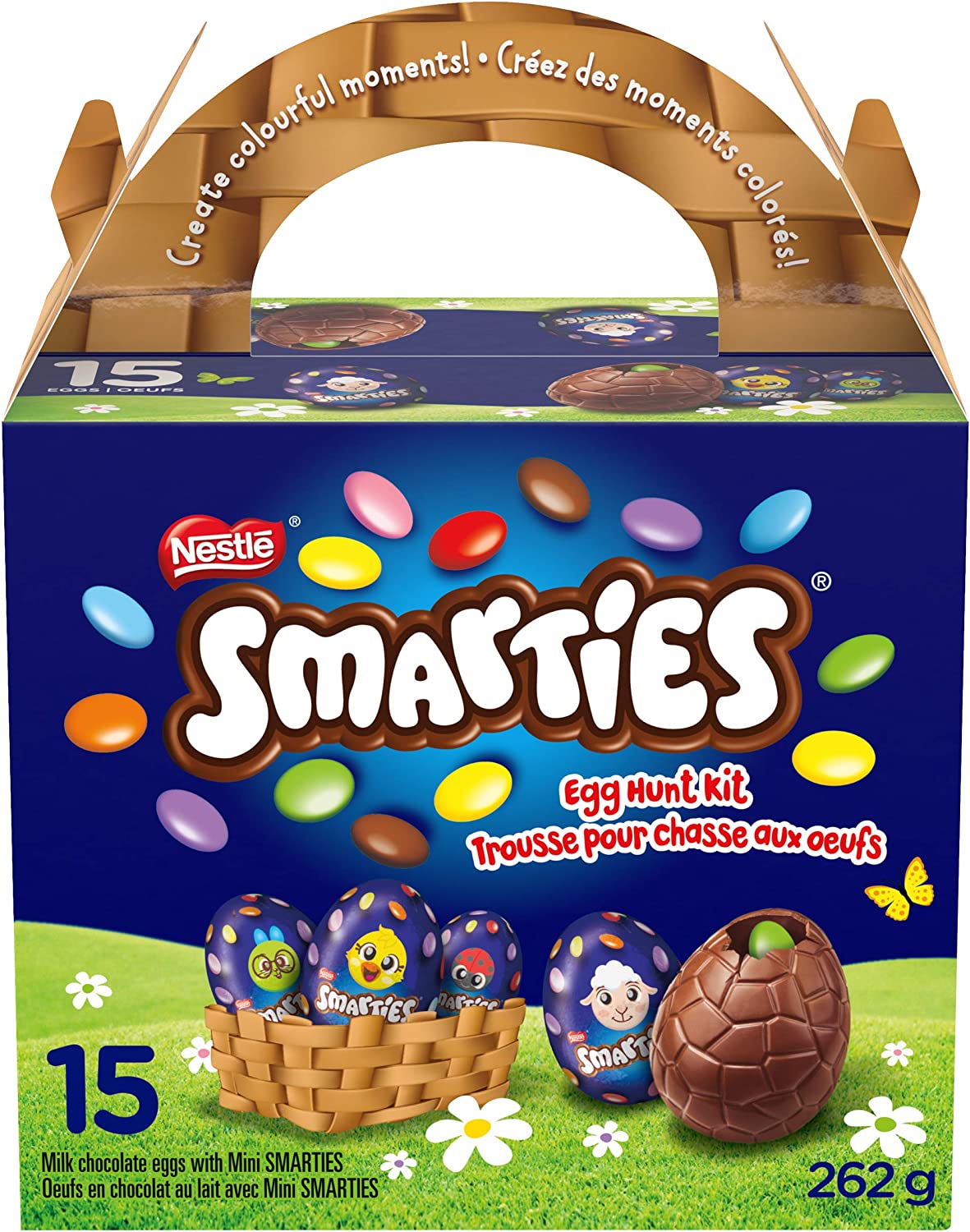 NESTLÉ Smarties Milk Chocolate Easter Egg Hunt Kit, 15 Count(Pack of 1), 262 Grams