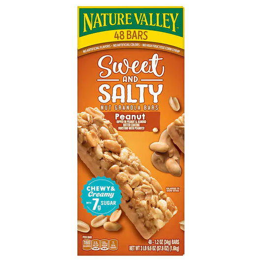 Nature Valley Sweet and Salty Granola Bar, Peanut, 1.2 oz, 48-count