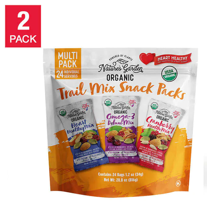 Nature's Garden Organic Trail Mix 24-count, 2-pack