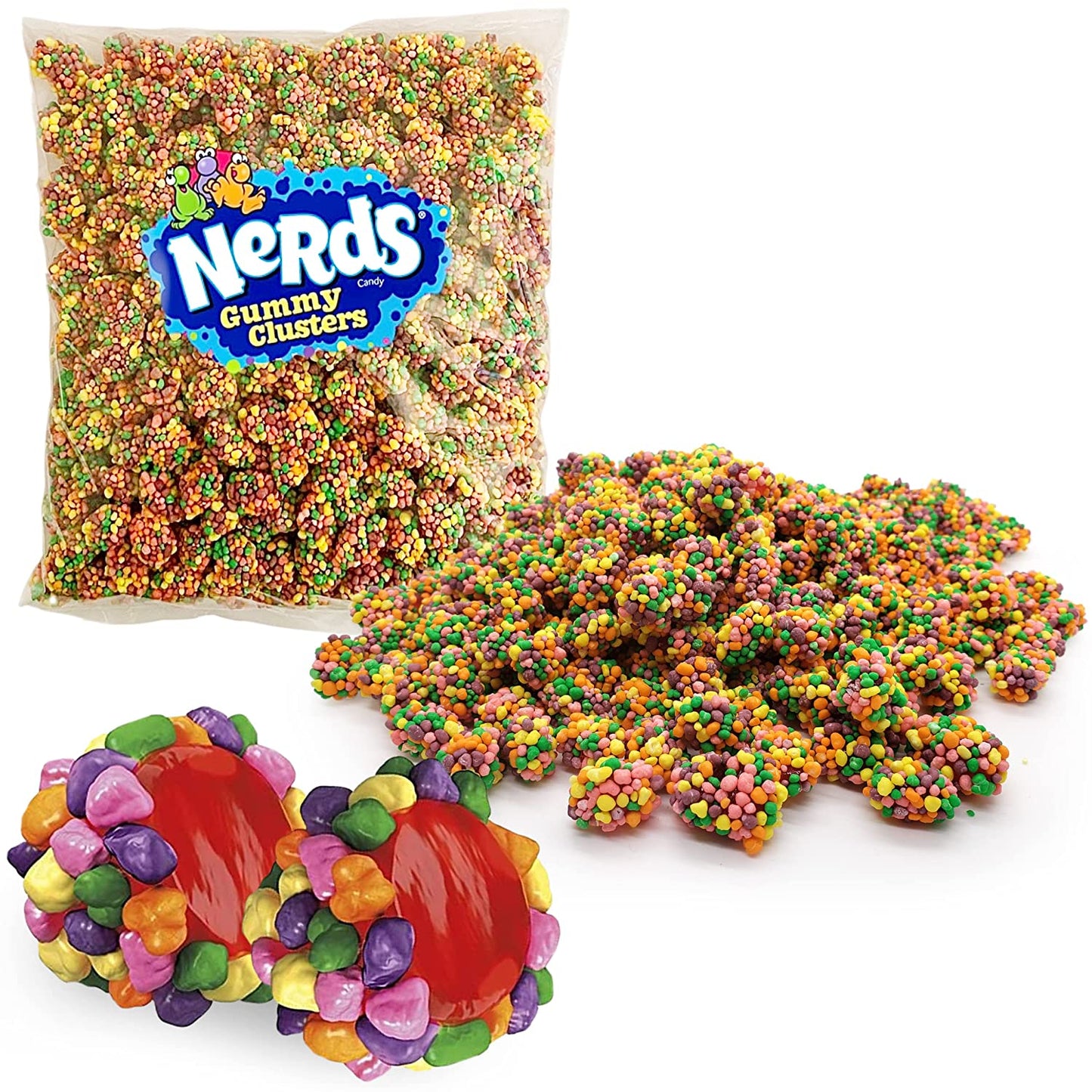 Nerds Gummy Clusters 2lb, Bulk Gummy Candy Pack – Tangy and Sweet Gummy Clusters with Chewy Interior – Bite-Sized Gummy Candy for Party Supplies, Snacks, Birthday, Holiday