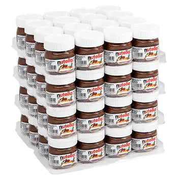Nutella Hazelnut  Spread Mini Glass Jars, 64 Pack Wholesale Case