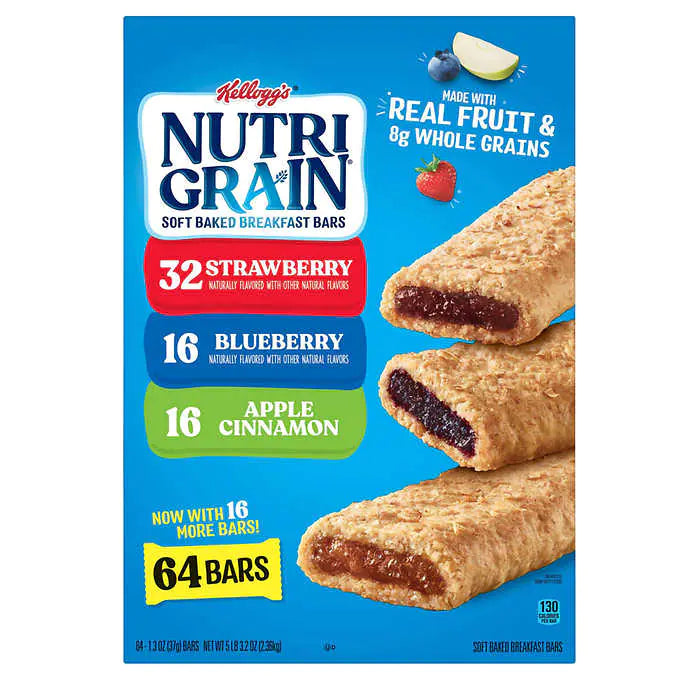 Nutri-Grain Bars, 1.3 oz, 64-count