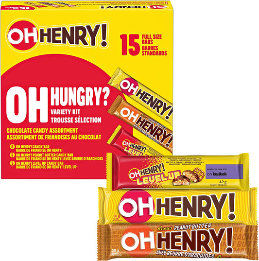 OH HENRY! Full Size Chocolate Bars - Assorted Chocolate Candy Bars; Bulk Chocolate - 15 Bars; 790g