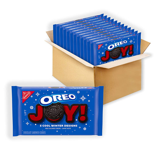 OREO Red Creme Chocolate Sandwich Cookies, Limited Edition, Holiday Cookies, 12 - 1.25 lb Packs