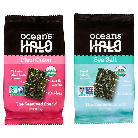 Ocean's Halo Organic Seaweed Snack, Variety, 0.14 oz, 24-count