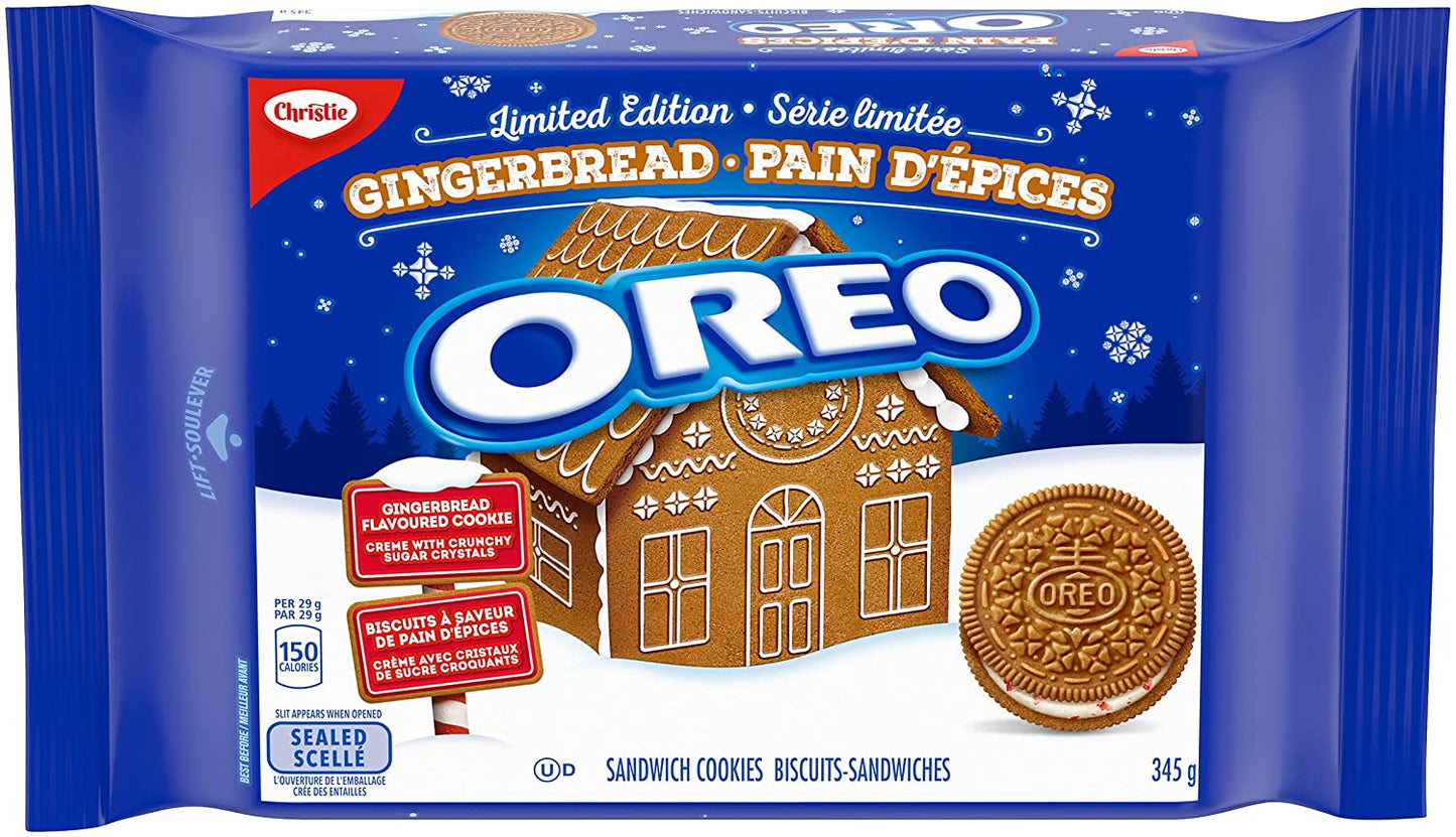 Oreo Gingerbread Holiday Sandwich Cookies, 345g