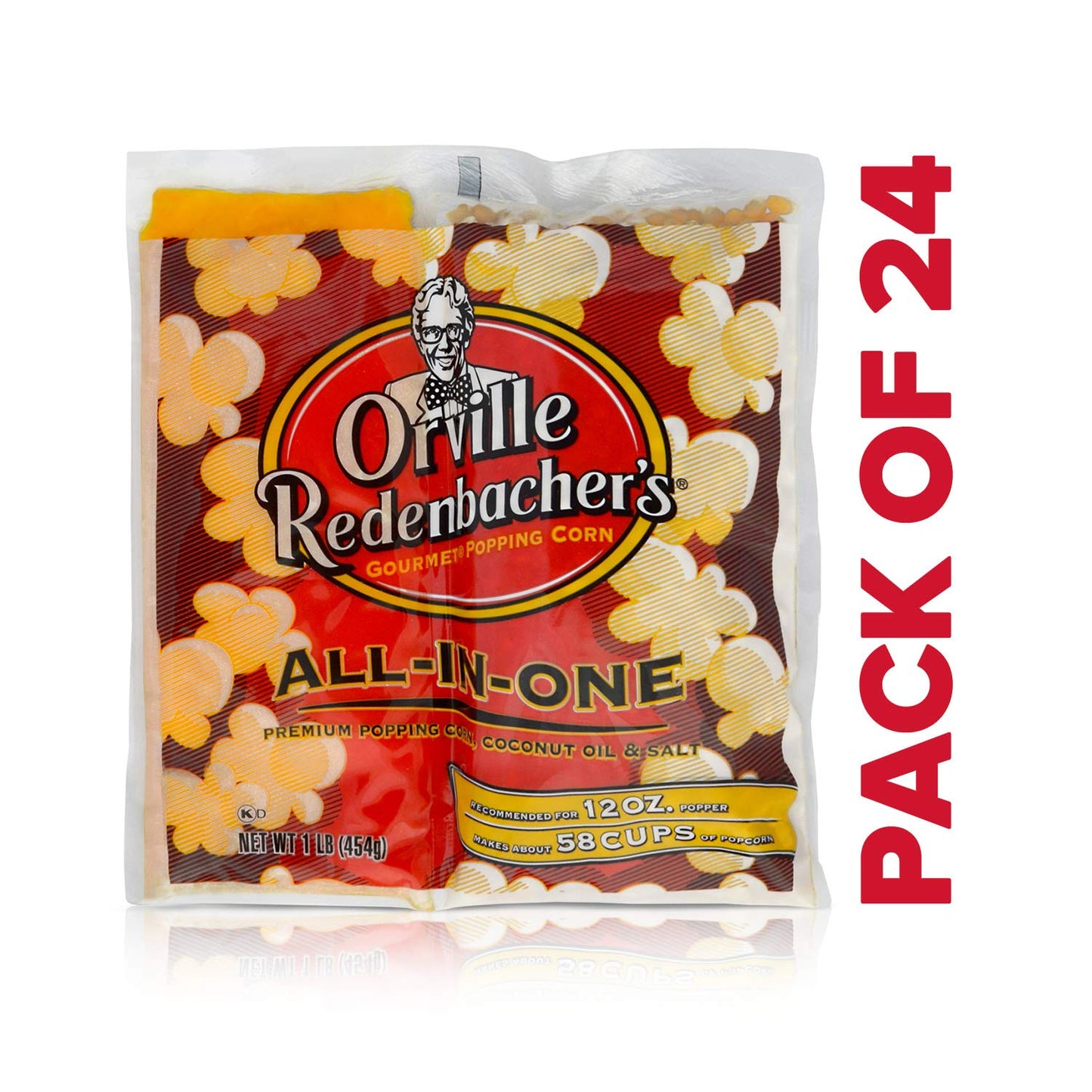 Orville Redenbacher's All in One Coconut Oil Popcorn Kit, 16 Ounce Portion Packs (Pack of 24)