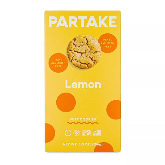 Partake Gluten Free Vegan Soft Baked Lemon Cookies - 5.5oz