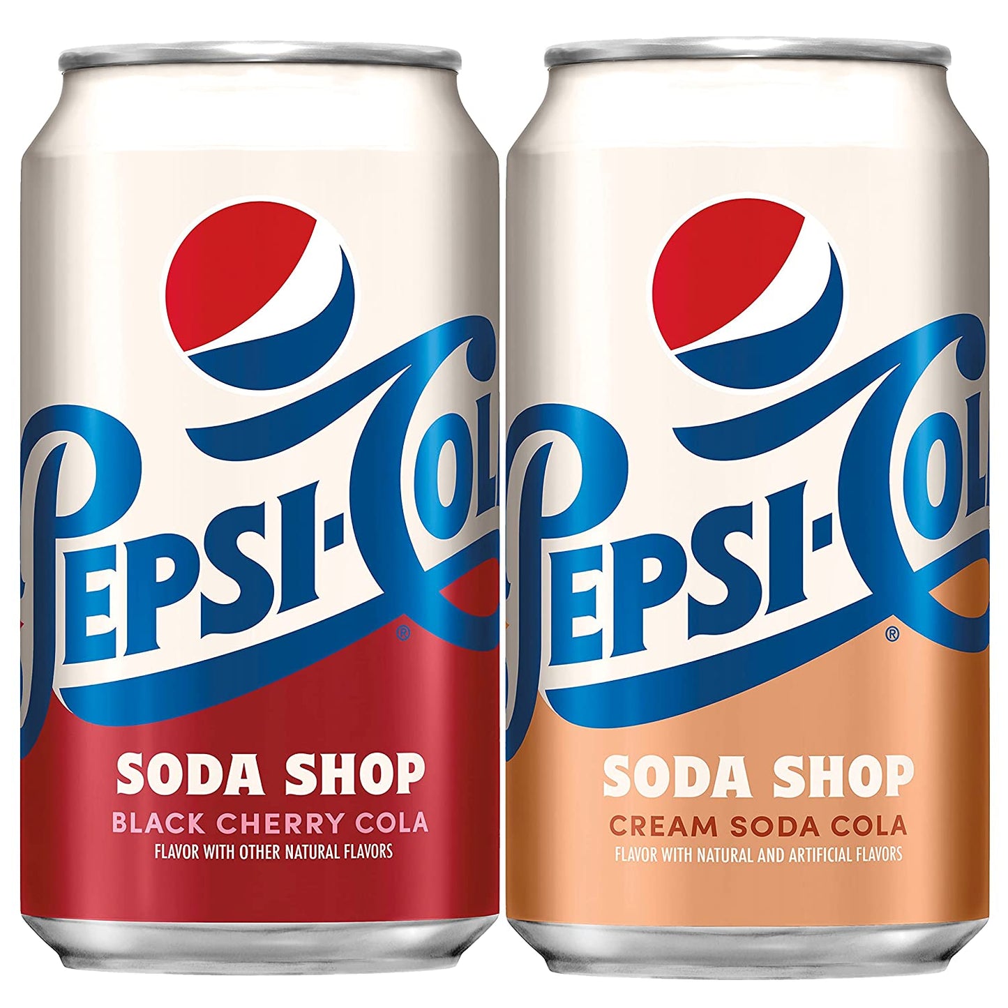 Pepsi-Cola Soda Shop, Cream Cola & Black Cherry Cola Variety Pack, 12oz Cans (18 Pack)