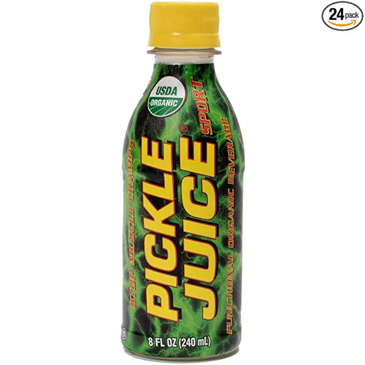 Pickle Juice Sports Drink, 8 oz Bottles, USDA Organic, Muscle Cramp Relief, 24 Pack