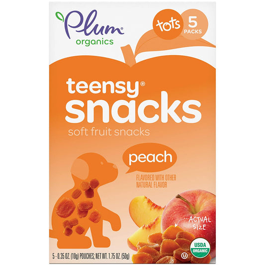 Plum Organics | Teensy Fruit Snacks | Organic Toddler & Kids Snacks | Peach | 0.35 Ounce Snack (40 Total)