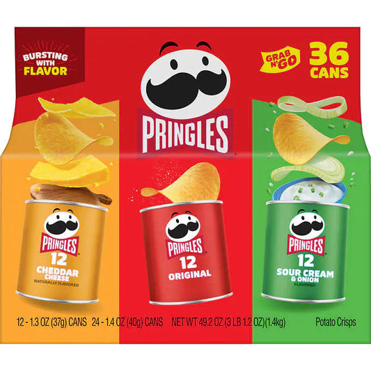 Pringles Grab & Go Potato Crisps, Variety, 36-count