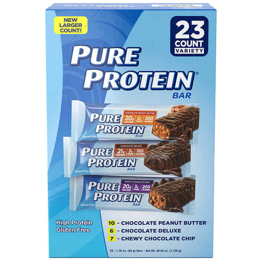 Pure Protein Bars, Variety Pack, 1.76 oz, 23-count