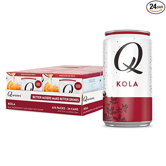 Q Mixers Kola, Premium Cocktail Mixer Made with Real Ingredients, 7.5 Fl oz, 24 Cans