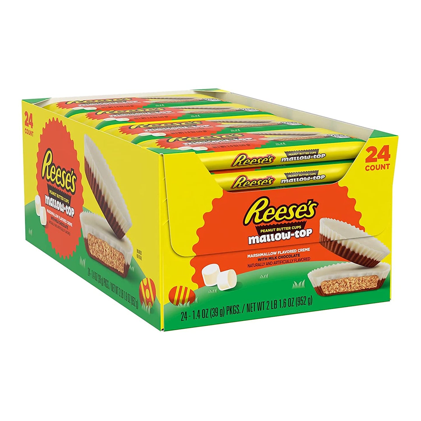 REESE'S Mallow-Top Marshmallow Creme Milk Chocolate Peanut Butter Cups Candy, Easter,24 Count Limited Edition - LOWEST PRICE IN CANADA
