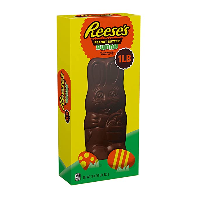 REESE'S Milk Chocolate Peanut Butter Bunny, Easter Candy, 16 oz Gift Box