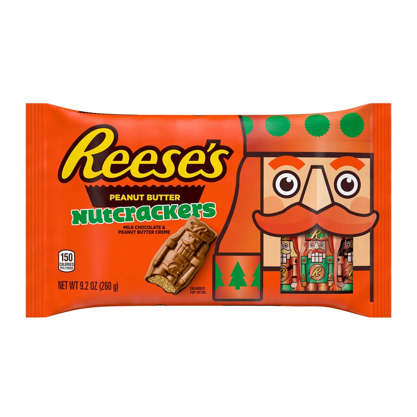REESE'S, Milk Chocolate Peanut Butter Creme Nutcrackers Candy, Christmas, 9.2 oz, Bag