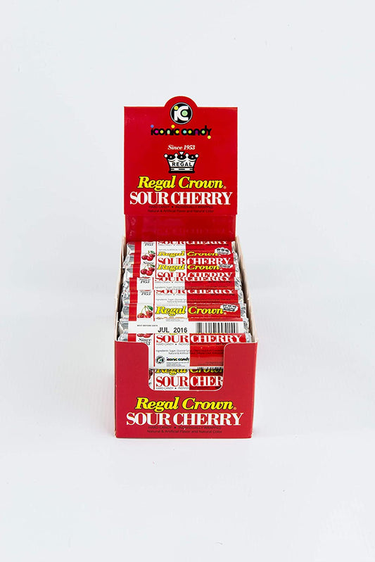 Regal Crown Sour Cherry Candy Rolls Case - 24 - Wholesale