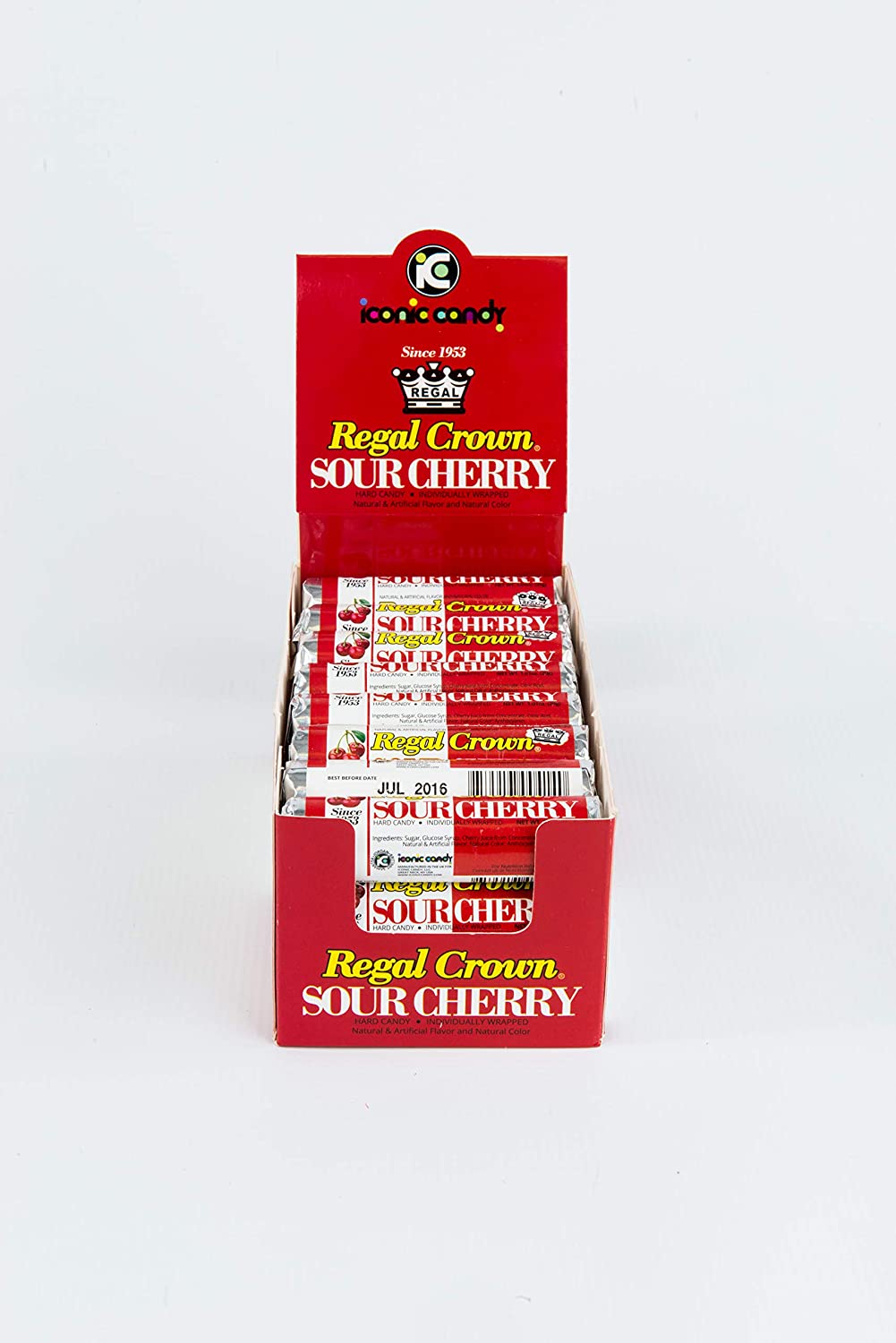 Regal Crown Sour Cherry Candy Rolls Case - 24 - Wholesale