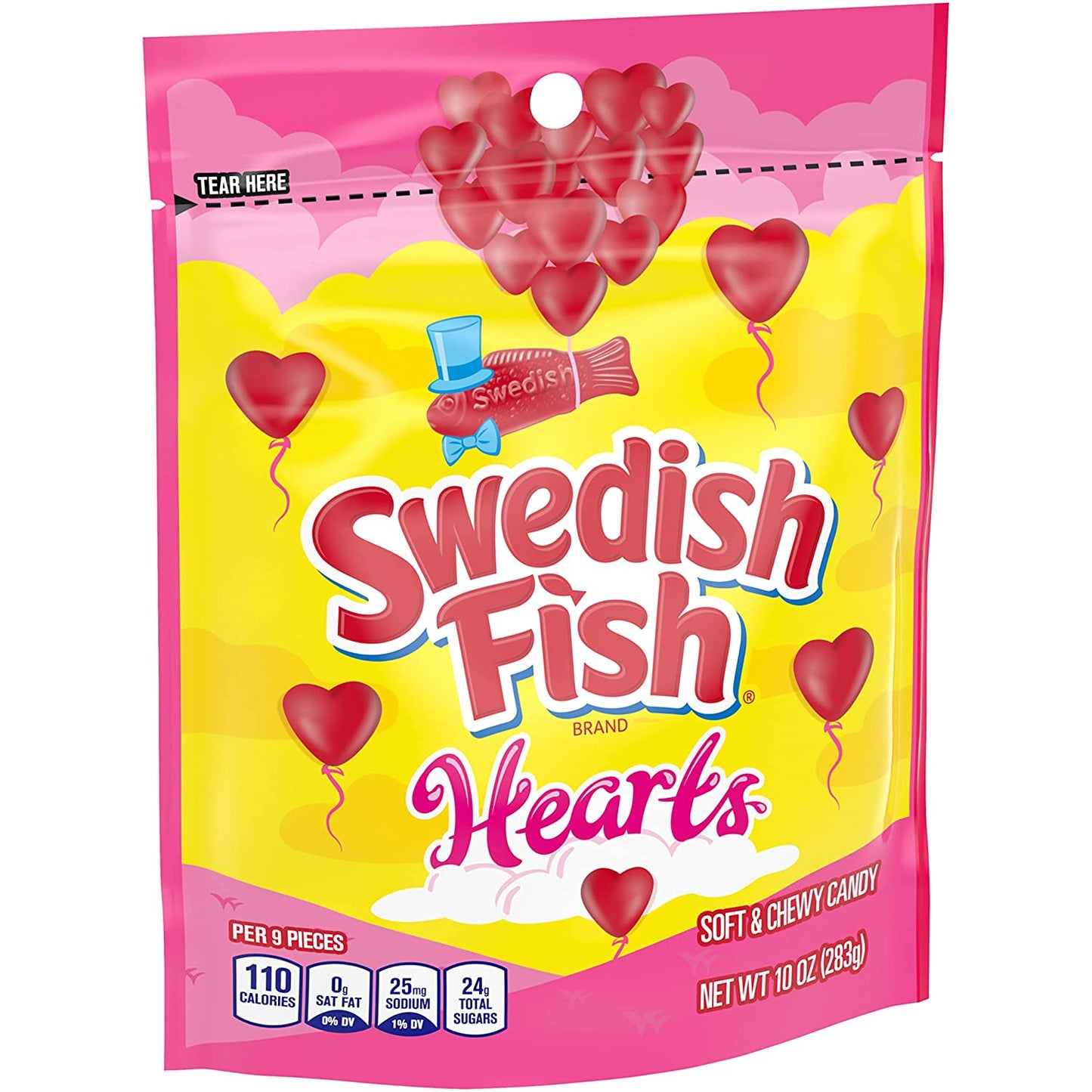 SWEDISH FISH Valentine Candy Hearts, 6 - 10 oz Bags