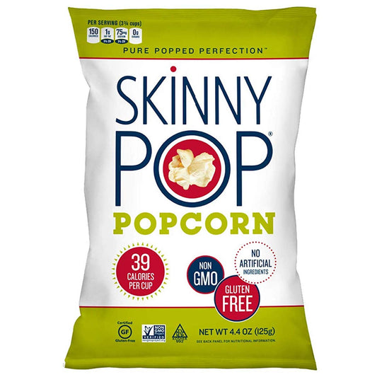 SkinnyPop Original Popcorn, 4.4oz Grocery Size Bags, Skinny Pop, Healthy Popcorn Snacks, Gluten Free