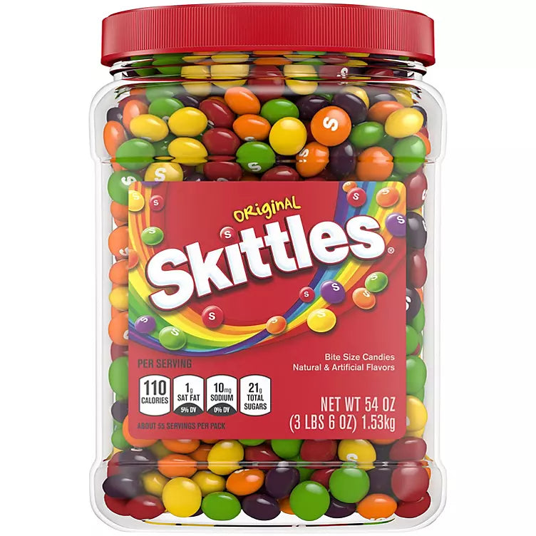 Skittles Original Chewy Candy Bulk Jar - 50 oz - 3.125 Lbs