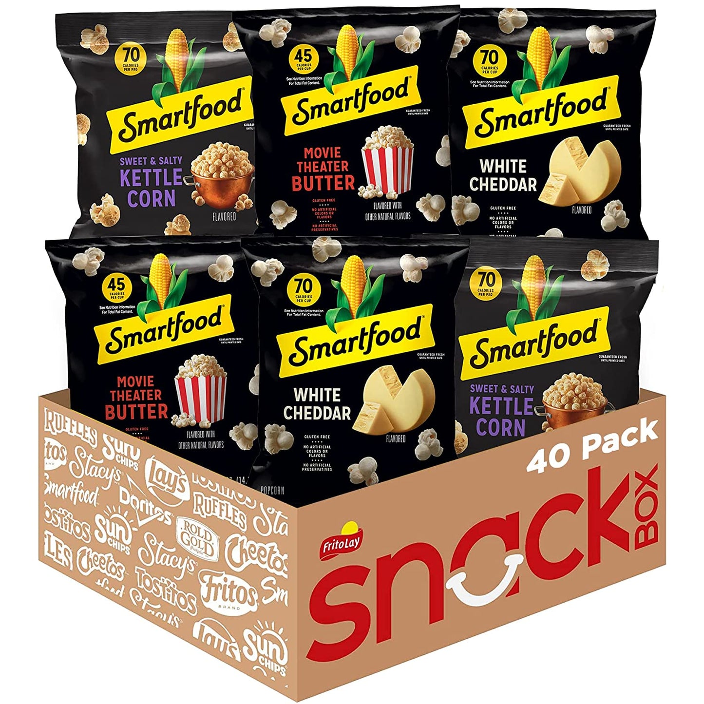 Smartfood Popcorn Variety Pack, 0.5 Ounce (Pack of 80)