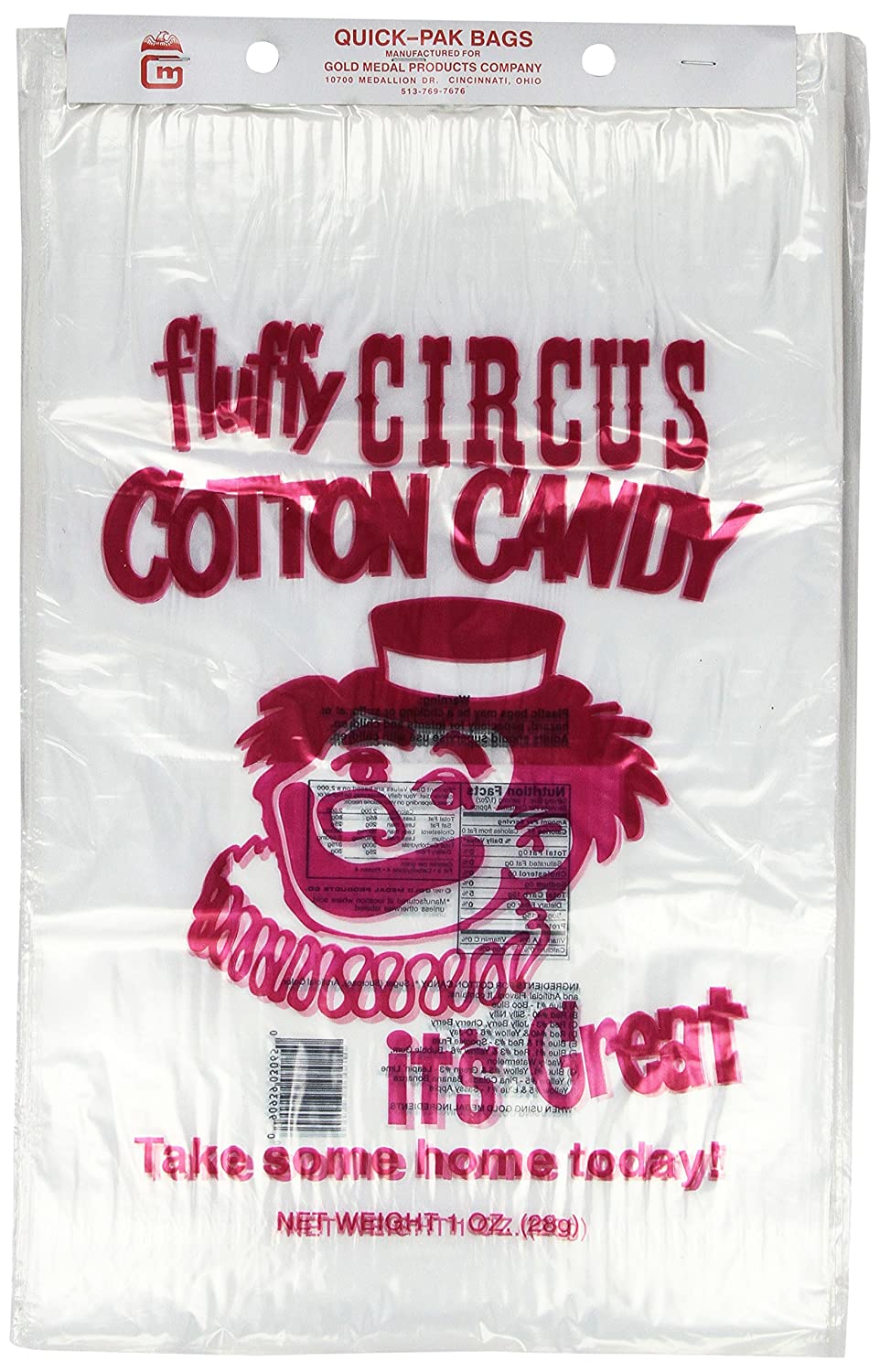 Snappy Popcorn Co. Inc Printed Quick Pack Cotton Candy Bags, 18 Pound (Pack of 10)