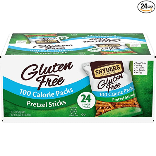 Snyder's Of Hanover, Gluten Free Pretzel Sticks, 100 Calorie Packs, 24 Ct