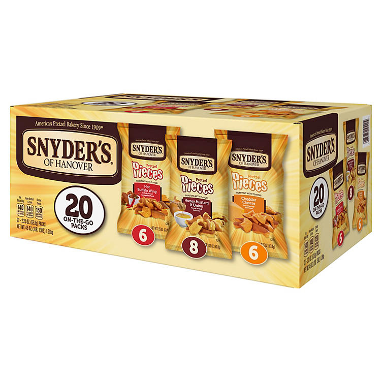 Snyder's of Hanover Pretzel Pieces Variety Pack (2.25 oz., 20 pk.)