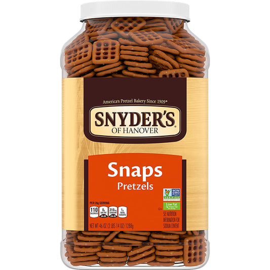 Snyder's of Hanover Pretzel Snaps, 46 Oz Canister