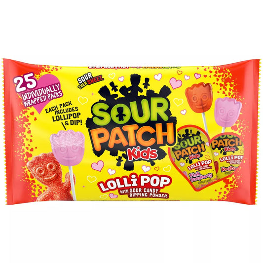 Sour Patch Kids Valentine's Lick & Dip Lollipops - 13.2oz