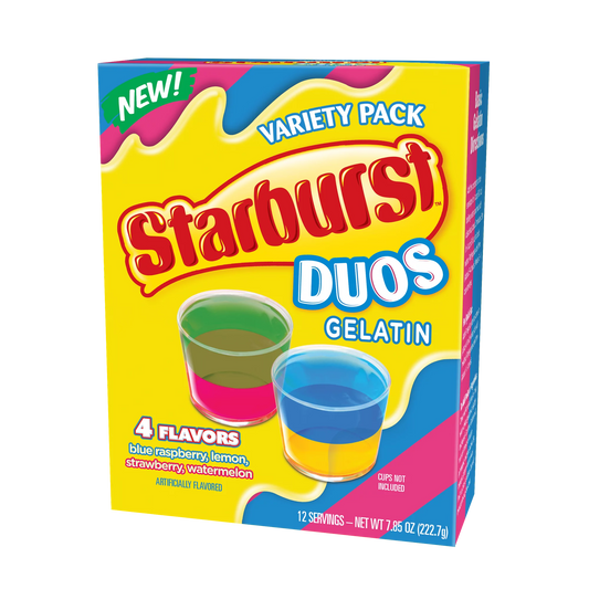 Starburst Duos Variety Pack Gelatin Mix, 12 Servings, 7.85 oz