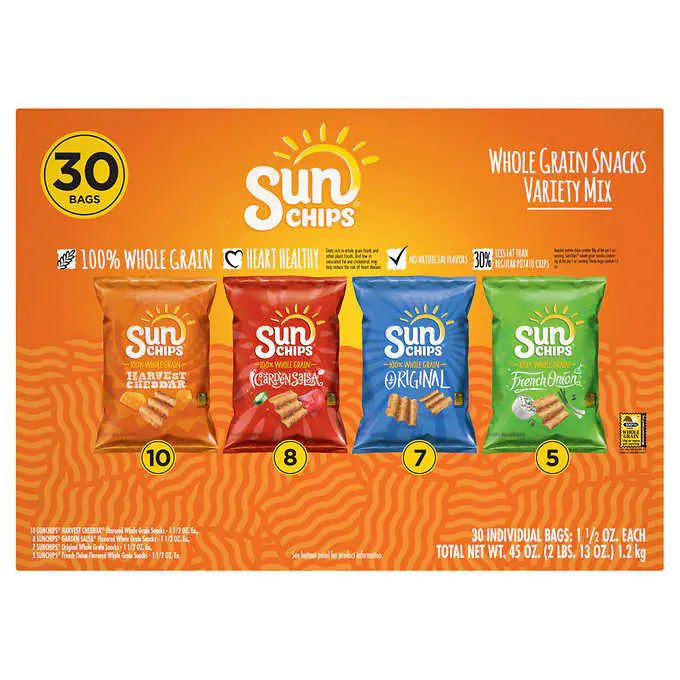 Sun Chips Whole Grain, Variety, 1.5 oz, 30-count