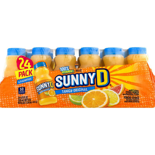 Sunny D Tangy Original Orange Flavored Citrus Punch (6.75 fl. oz. bottle, 24 pk.)