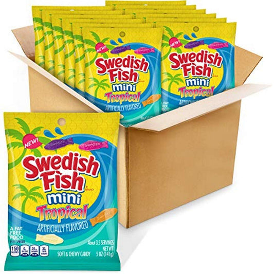 Swedish Fish Mini Tropical Candy, 5 Ounce (Pack of 12)